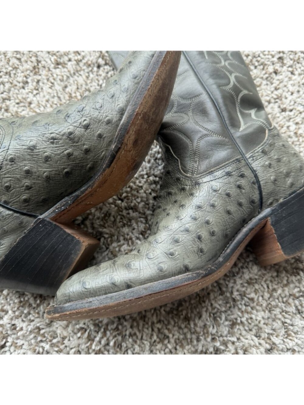 Vintage Frye Ostrich Quill Leather Women’s Western Cowboy Boots 6 B - Picture 15 of 15